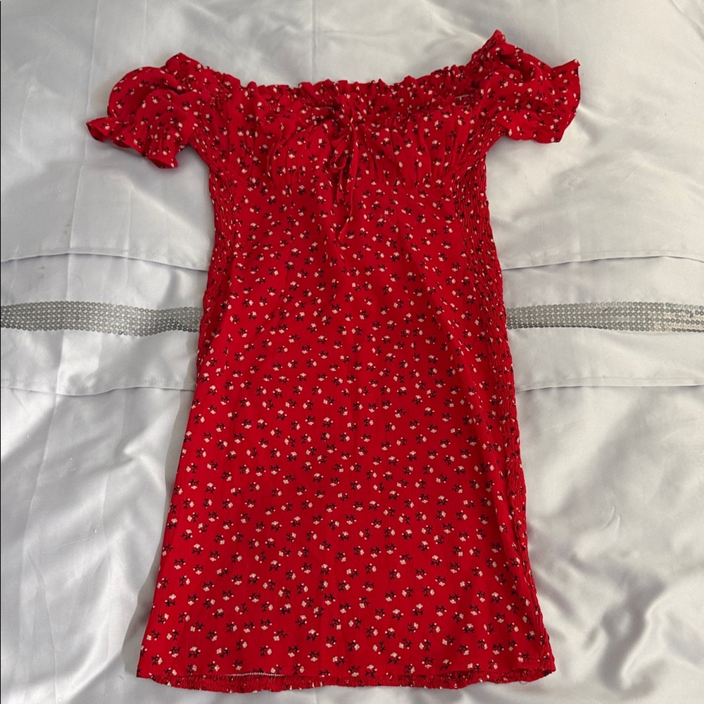 Prince Polly Red Floral Smocked Top